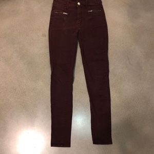 High rise AE maroon jeans